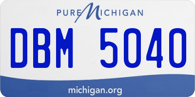 MI license plate DBM5040