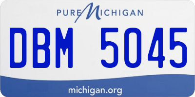 MI license plate DBM5045