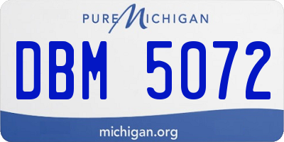 MI license plate DBM5072