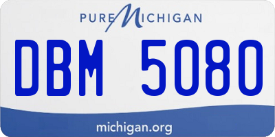 MI license plate DBM5080