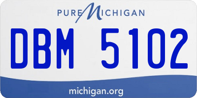 MI license plate DBM5102