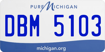 MI license plate DBM5103