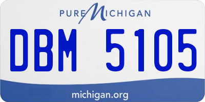 MI license plate DBM5105