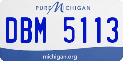 MI license plate DBM5113