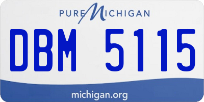 MI license plate DBM5115