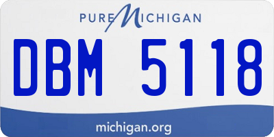 MI license plate DBM5118