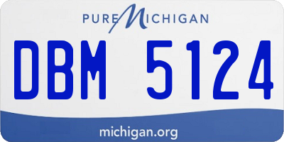 MI license plate DBM5124