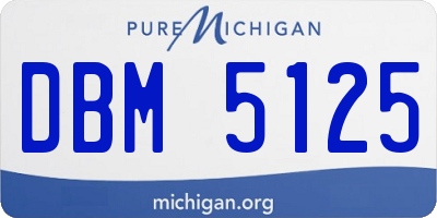 MI license plate DBM5125