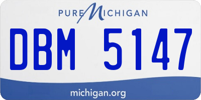 MI license plate DBM5147