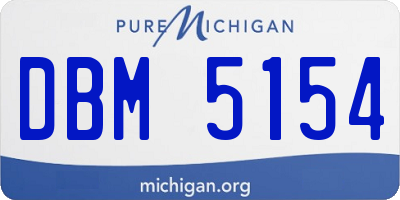 MI license plate DBM5154