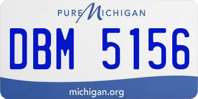 MI license plate DBM5156