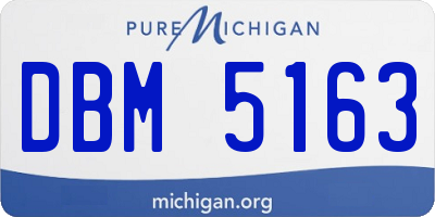 MI license plate DBM5163