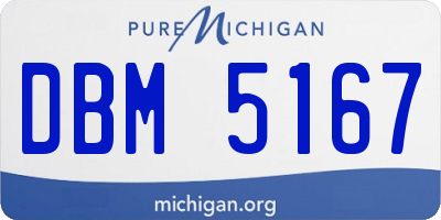 MI license plate DBM5167