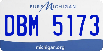 MI license plate DBM5173