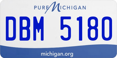 MI license plate DBM5180