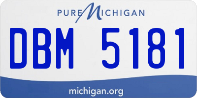 MI license plate DBM5181
