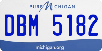 MI license plate DBM5182