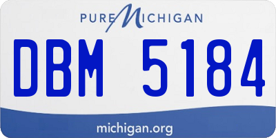 MI license plate DBM5184