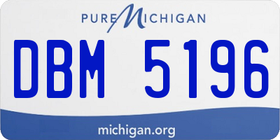 MI license plate DBM5196
