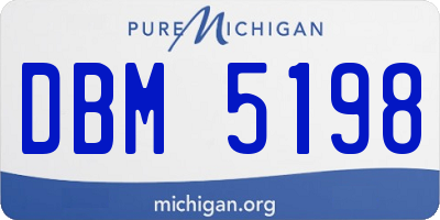 MI license plate DBM5198