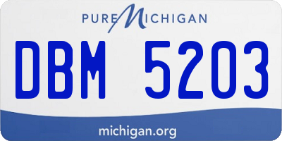 MI license plate DBM5203