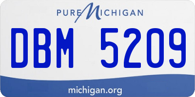 MI license plate DBM5209