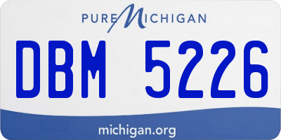 MI license plate DBM5226