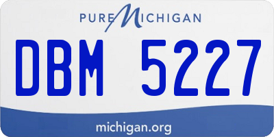 MI license plate DBM5227