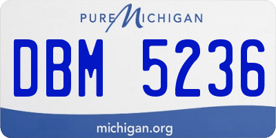 MI license plate DBM5236