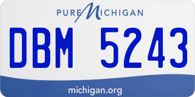 MI license plate DBM5243