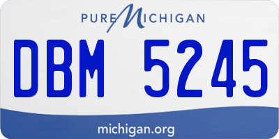 MI license plate DBM5245