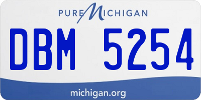MI license plate DBM5254