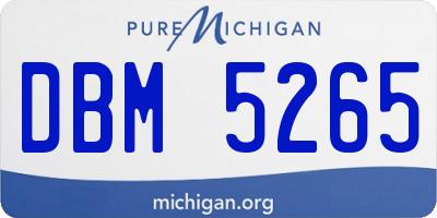 MI license plate DBM5265