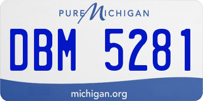 MI license plate DBM5281