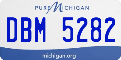 MI license plate DBM5282