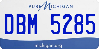 MI license plate DBM5285