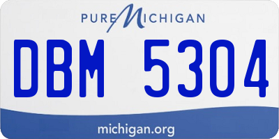 MI license plate DBM5304