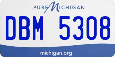 MI license plate DBM5308