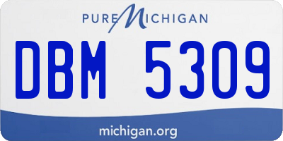 MI license plate DBM5309