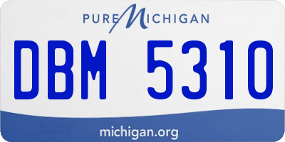 MI license plate DBM5310