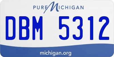 MI license plate DBM5312