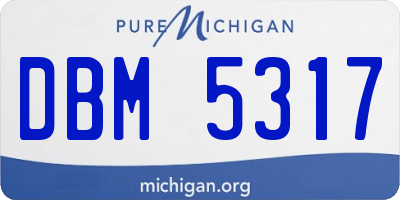 MI license plate DBM5317