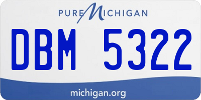 MI license plate DBM5322