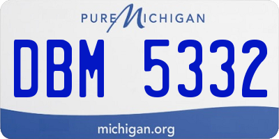 MI license plate DBM5332