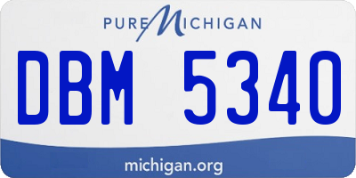 MI license plate DBM5340