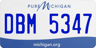 MI license plate DBM5347