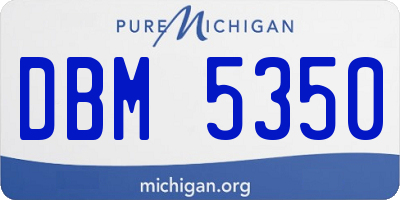 MI license plate DBM5350