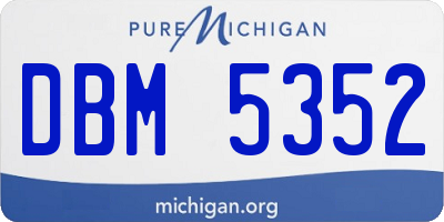 MI license plate DBM5352