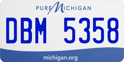 MI license plate DBM5358