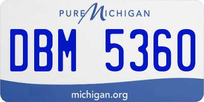 MI license plate DBM5360